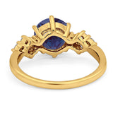 Art Deco Round Natural Stone Cluster Ring