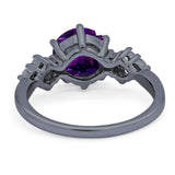 Art Deco Round Natural Stone Cluster Ring
