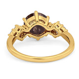 Art Deco Round Natural Stone Cluster Ring