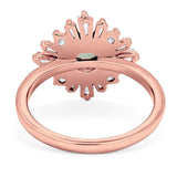 Art Deco Round Natural Stone Cocktail Ring
