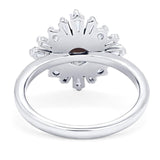 Art Deco Round Natural Stone Cocktail Ring