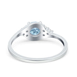 Art Deco Round Natural Stone Wedding Ring