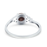 Art Deco Round Natural Stone Wedding Ring