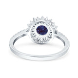 Floral Art Deco Round Natural Stone Ring