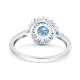 Floral Art Deco Round Natural Stone Ring