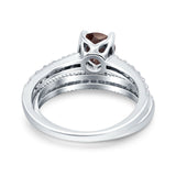 Two Piece Round Natural Stone Bridal Ring