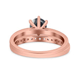 Two Piece Round Natural Stone Art Deco Ring
