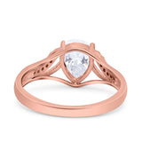 Art Deco Pear Teardrop Natural Stone Ring
