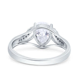 Art Deco Pear Teardrop Natural Stone Ring