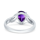 Art Deco Pear Teardrop Natural Stone Ring