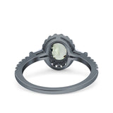 Vintage Style Oval Natural Stone Art Deco Ring