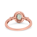 Vintage Style Oval Natural Stone Art Deco Ring