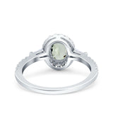 Vintage Style Oval Natural Stone Art Deco Ring