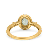 Vintage Style Oval Natural Stone Art Deco Ring
