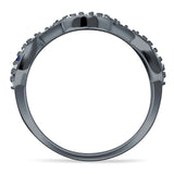 Art Deco 4mm Evil Eye Marquise Band Cluster Cubic Zirconia 925 sterling Silver