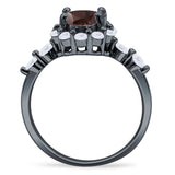 Vintage Style Round Natural Stone Flower Ring