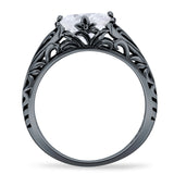Round CZ Floral Ring