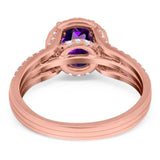 Art Deco Round Natural Stone Stackable Ring