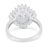 Floral Art Deco Halo Ring