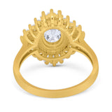 Floral Art Deco Halo Ring