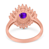 Floral Art Deco Halo Ring