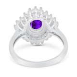 Floral Art Deco Halo Ring