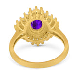 Floral Art Deco Halo Ring