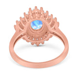 Floral Art Deco Halo Ring