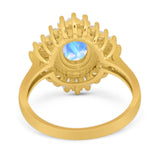 Floral Art Deco Halo Ring