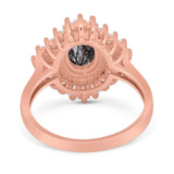 Floral Art Deco Halo Ring