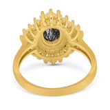 Floral Art Deco Halo Ring