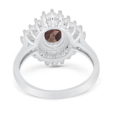 Floral Art Deco Halo Ring