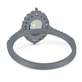 Art Deco Oval Natural Stone Wedding Ring