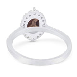 Art Deco Oval Natural Stone Wedding Ring
