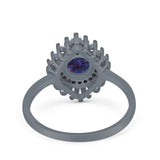Floral Art Deco Cocktail Ring