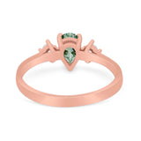Pear Teardrop Natural Stone Trio Ring
