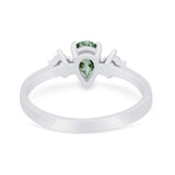 Pear Teardrop Natural Stone Trio Ring