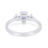 Pear Teardrop Natural Stone Trio Ring