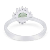 Art Deco Round Natural Stone Floral Ring