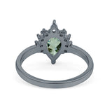 Pear Teardrop Natural Stone Floral Ring