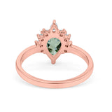 Pear Teardrop Natural Stone Floral Ring