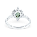 Pear Teardrop Natural Stone Floral Ring