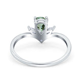 Pear Teardrop Natural Stone Chevron Ring