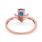 Pear Teardrop Natural Stone Chevron Ring