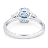 Art Deco Oval Natural Stone Three Stone Ring