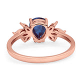 Art Deco Pear Teardrop Natural Stone Ring