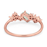 Art Deco Oval Natural Stone Wedding Ring