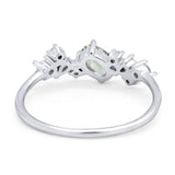 Art Deco Oval Natural Stone Wedding Ring