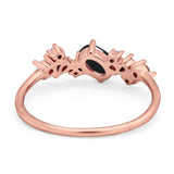 Art Deco Oval Natural Stone Wedding Ring