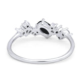 Art Deco Oval Natural Stone Wedding Ring